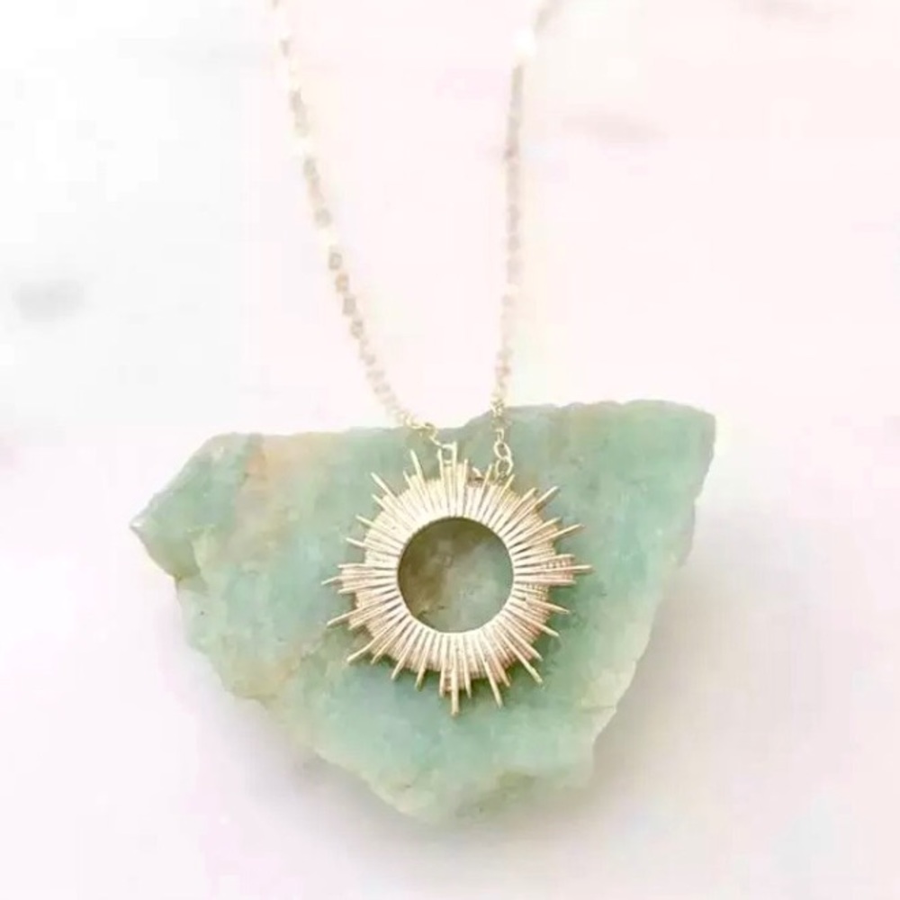 “Bohemian Rhapsody” Tribal/Indie Gold Sun Necklace